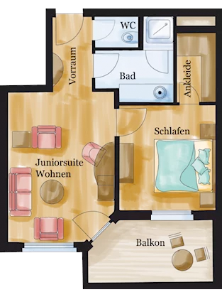 Hotel Sonne: Doppelzimmer-Appartement Kategorie IV